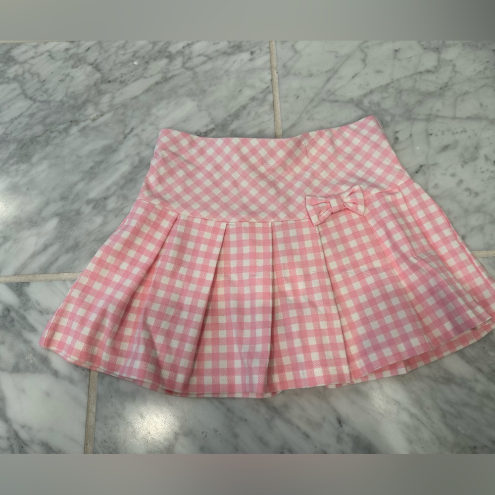H&M Pink and White Checkered Skirt